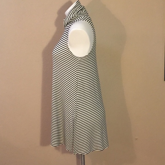 Puella Anthropologie Striped Mock Neck Tank tunic swing top Made in USA S - Picture 4 of 9